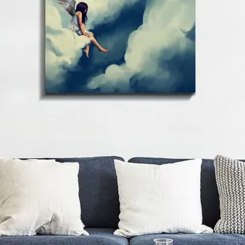 Tablou decorativ, Kanvas Tablo (50 x 70), PANZA, Lemn (Grosime: 3 cm, Multicolor imagine