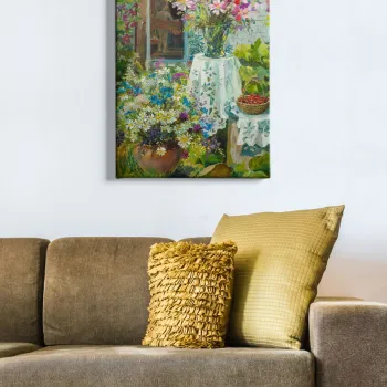 Tablou decorativ, Kanvas Tablo (50 x 70), PANZA, Lemn (Grosime: 3 cm, Multicolor imagine