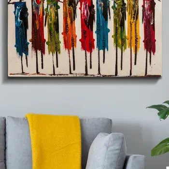 Tablou decorativ, Kanvas Tablo (70 x 100), Cadru: 100% LEMN (grosime: 3 cm), Multicolor imagine