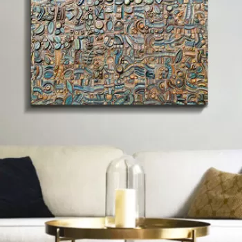 Tablou decorativ, Kanvas Tablo (70 x 100), Canvas, Lemn, Multicolor imagine