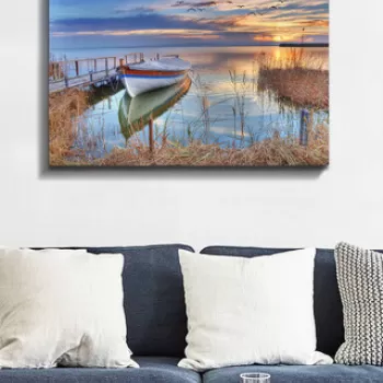 Tablou decorativ, Kanvas Tablo (70 x 100), Canvas, Lemn, Multicolor imagine