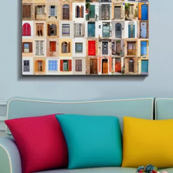 Tablou decorativ, Kanvas Tablo (70 x 100), Canvas, Lemn, Multicolor imagine