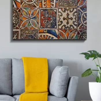 Tablou decorativ, Kanvas Tablo (70 x 100), Canvas, Lemn, Multicolor imagine