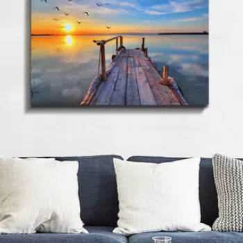 Tablou decorativ, Kanvas Tablo (70 x 100), Canvas, Lemn, Multicolor imagine