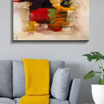 Tablou decorativ, Kanvas Tablo (70 x 100), Canvas, Lemn, Multicolor imagine