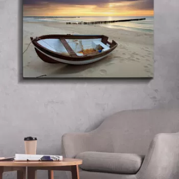 Tablou decorativ, Kanvas Tablo (70 x 100), Canvas, Lemn, Multicolor imagine