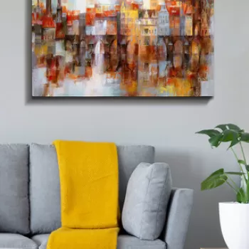 Tablou decorativ, Kanvas Tablo (70 x 100), Canvas, Lemn, Multicolor imagine