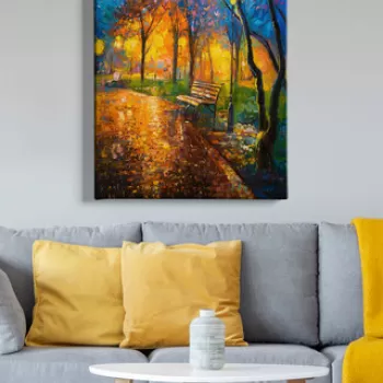 Tablou decorativ, Kanvas Tablo (70 x 100), Canvas, Lemn, Multicolor imagine