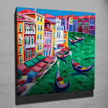Tablou decorativ, KC067, Canvas, Dimensiune: 45 x 45 cm, Multicolor imagine