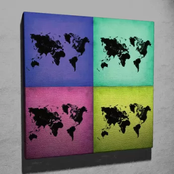 Tablou decorativ, KC086, Canvas, Dimensiune: 45 x 45 cm, Multicolor imagine