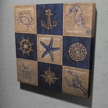 Tablou decorativ, KC117, Canvas, Dimensiune: 45 x 45 cm, Multicolor imagine