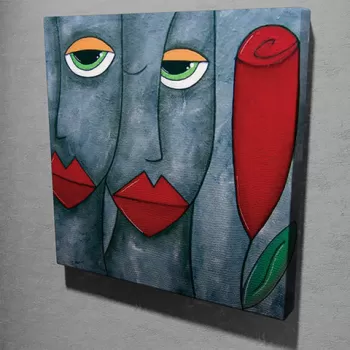 Tablou decorativ, KC129, Canvas, Dimensiune: 45 x 45 cm, Multicolor imagine