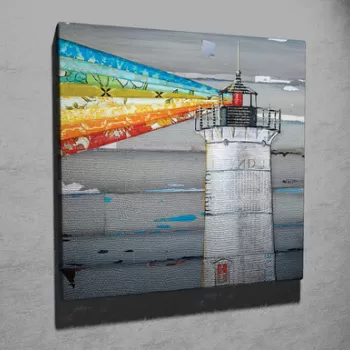 Tablou decorativ, KC209, Canvas, Lemn, Multicolor imagine