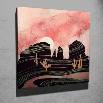 Tablou decorativ, KC214, Canvas, Lemn, Multicolor imagine