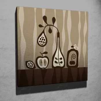 Tablou decorativ, KC224, Canvas, Lemn, Multicolor imagine
