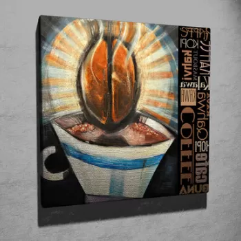 Tablou decorativ, KC229, Canvas, Lemn, Multicolor imagine