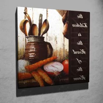 Tablou decorativ, KC230, Canvas, Lemn, Multicolor imagine