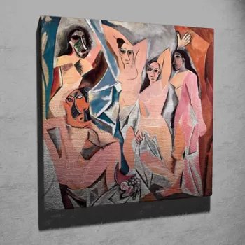 Tablou decorativ, KC241, Canvas, Lemn, Multicolor imagine