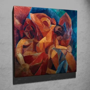 Tablou decorativ, KC245, Canvas, Lemn, Multicolor imagine