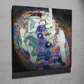 Tablou decorativ, KC249, Canvas, Lemn, Multicolor imagine