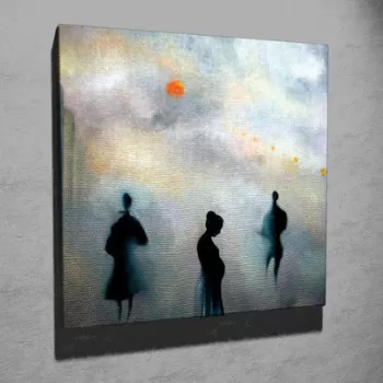 Tablou decorativ, KC257, Canvas, Lemn, Multicolor imagine