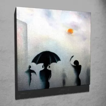 Tablou decorativ, KC258, Canvas, Lemn, Multicolor imagine