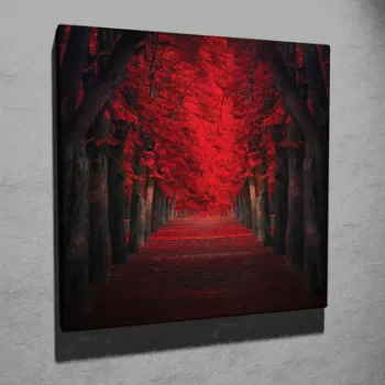 Tablou decorativ, KC262, Canvas, Lemn, Multicolor imagine