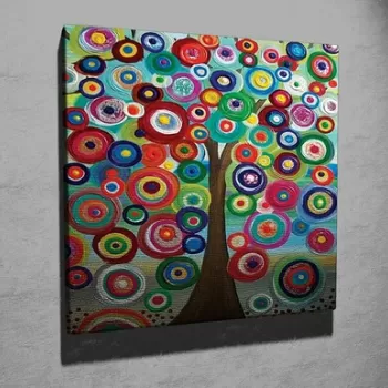 Tablou decorativ, KC264, Canvas, Lemn, Multicolor imagine
