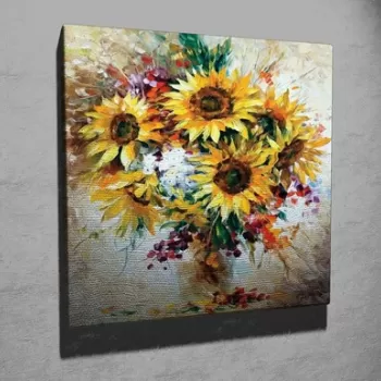 Tablou decorativ, KC265, Canvas, Lemn, Multicolor imagine
