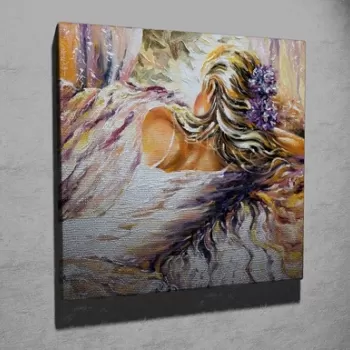 Tablou decorativ, KC274, Canvas, Lemn, Multicolor imagine