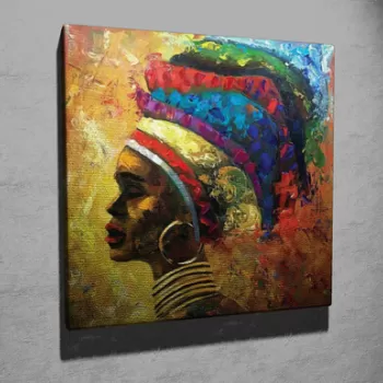 Tablou decorativ, KC281, Canvas, Lemn, Multicolor imagine
