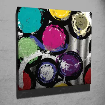 Tablou decorativ, KC295, Canvas, Lemn, Multicolor imagine