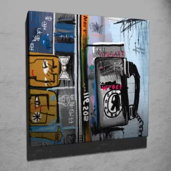 Tablou decorativ, KC297, Canvas, Lemn, Multicolor imagine