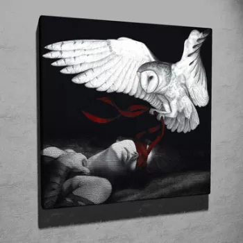 Tablou decorativ, KC300, Canvas, Lemn, Multicolor imagine