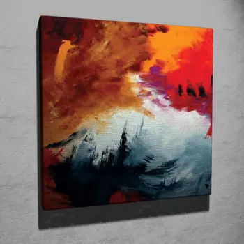 Tablou decorativ, KC303, Canvas, Lemn, Multicolor imagine