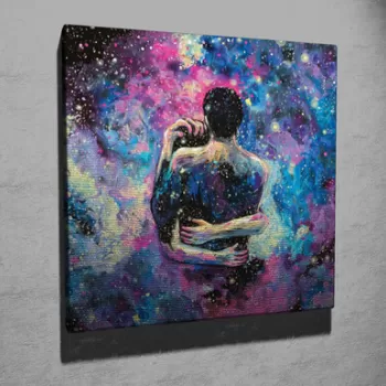 Tablou decorativ, KC309, Canvas, Lemn, Multicolor imagine