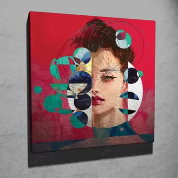Tablou decorativ, KC311, Canvas, Lemn, Multicolor imagine