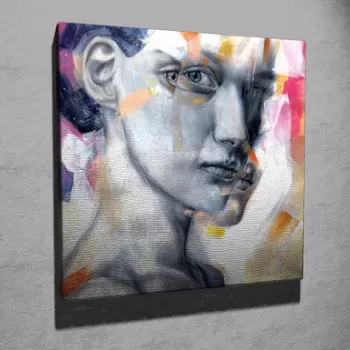 Tablou decorativ, KC312, Canvas, Lemn, Multicolor imagine
