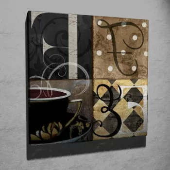 Tablou decorativ, KC322, Canvas, Lemn, Multicolor imagine