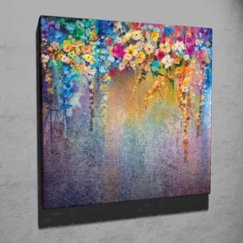 Tablou decorativ, KC327, Canvas, Lemn, Multicolor imagine