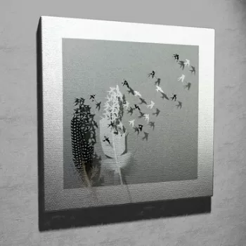 Tablou decorativ, KC330, Canvas, Lemn, Multicolor imagine