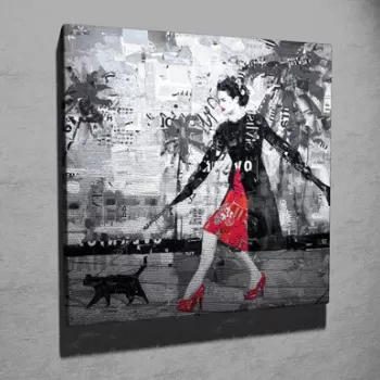 Tablou decorativ, KC337, Canvas, Lemn, Multicolor imagine