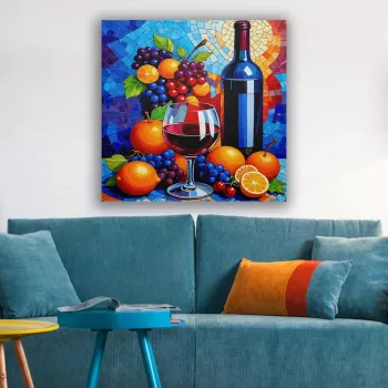 Tablou decorativ, KNV9987, Cadru: 100% LEMN (grosime: 3 cm), Multicolor imagine