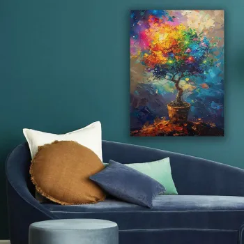 Tablou decorativ, KNV9989, Cadru: 100% LEMN (grosime: 3 cm), Multicolor imagine