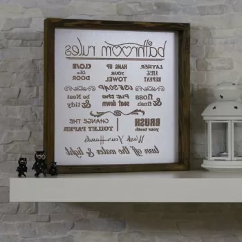 Tablou decorativ, KZM006, MDF, Decupat cu laser, Maro/Alb imagine