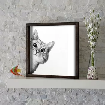 Tablou decorativ, KZM222, MDF, Decupat cu laser, Maro / Alb / Negru imagine