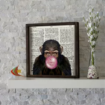 Tablou decorativ, KZM519, MDF, Imprimat UV, Maro / Alb / Negru / Roz / Gri imagine