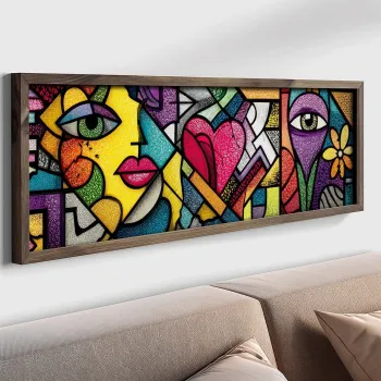Tablou decorativ, LAC045-120, MDF, Lemn masiv, Multicolor imagine