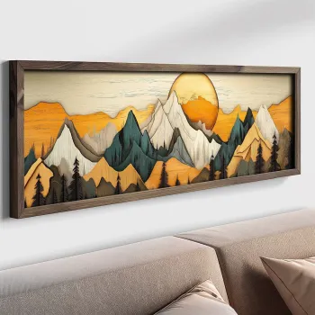Tablou decorativ, LAC101-120, MDF, Lemn masiv, Multicolor imagine