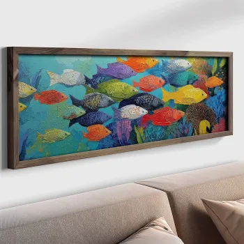 Tablou decorativ, LAC105-150, MDF, Lemn masiv, Multicolor imagine